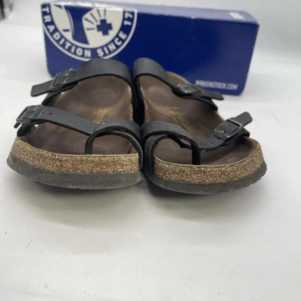 Birkenstock Sandals Womens 5.5 M 7.5 Black Mayari US 8 Adjustable Straps Slides